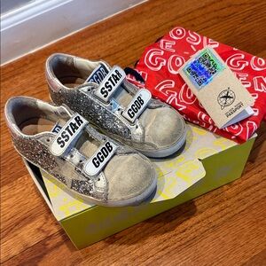Golden Goose Kids Sneakers with Silver Glitter